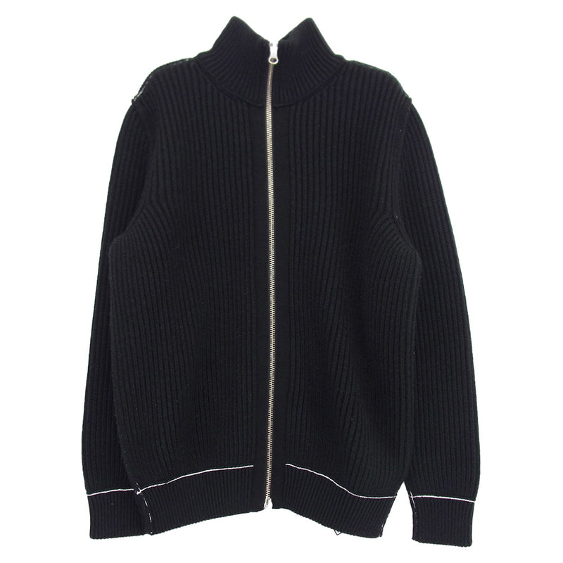 MAISON MARGIELA メゾンマルジェラ 21AW S62GP0047 MM6 エムエムシックス ドライバーズニット フルジップ カーディガン ブラック系 S【中古】