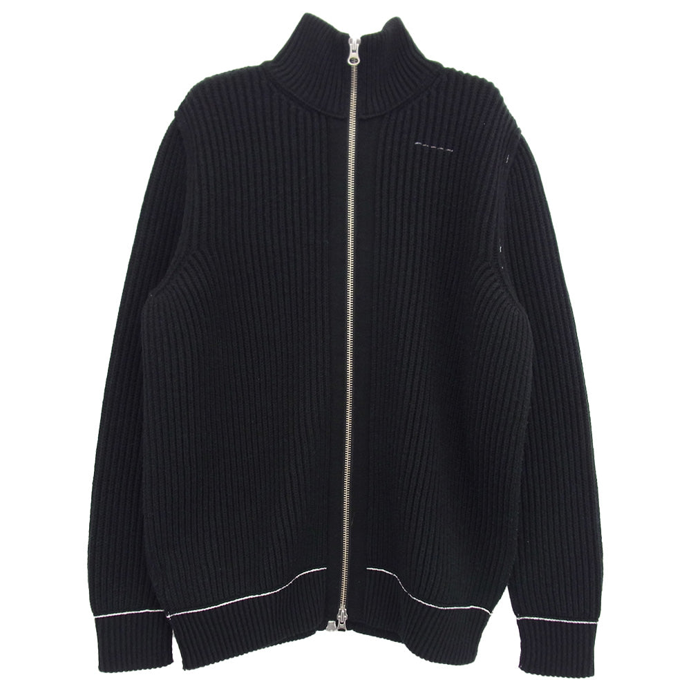 MAISON MARGIELA メゾンマルジェラ 21AW S62GP0047 MM6 エムエムシックス ドライバーズニット フルジップ カーディガン ブラック系 S【中古】