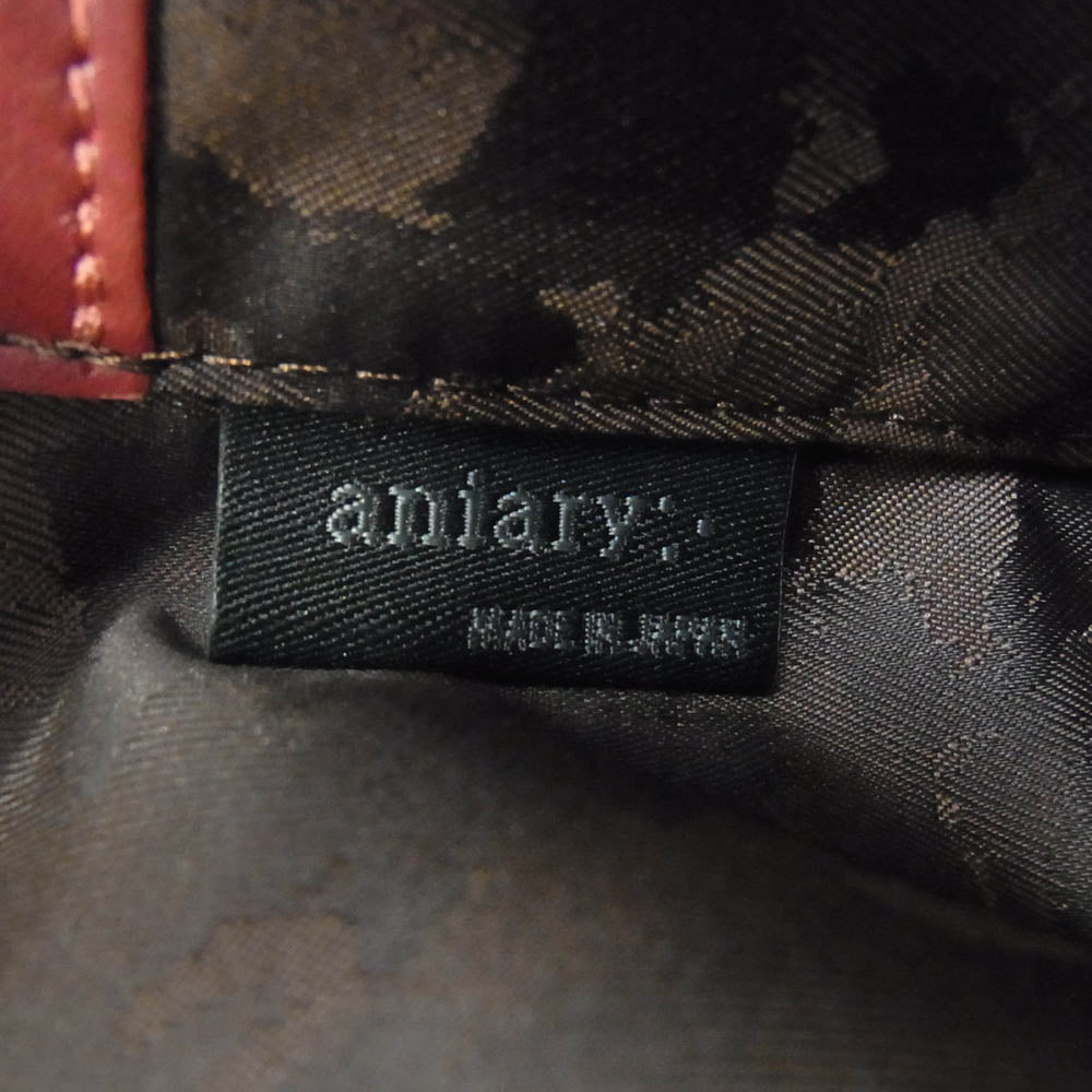 aniary アニアリ 31-02001 Trust leather トラストレザー 横型トート バッグ レッド エンジ系【新古品】【未使用】【中古】
