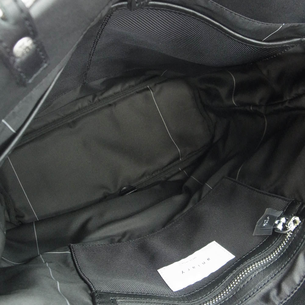 aniary アニアリ 37-02000 Artisan Leather レザー 縦型トート バッグ ビジネストート ブラック×イエロー ブラック系 イエロー系【新古品】【未使用】【中古】