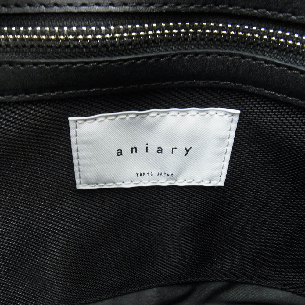 aniary アニアリ 37-02000 Artisan Leather レザー 縦型トート バッグ ビジネストート ブラック×イエロー ブラック系 イエロー系【新古品】【未使用】【中古】