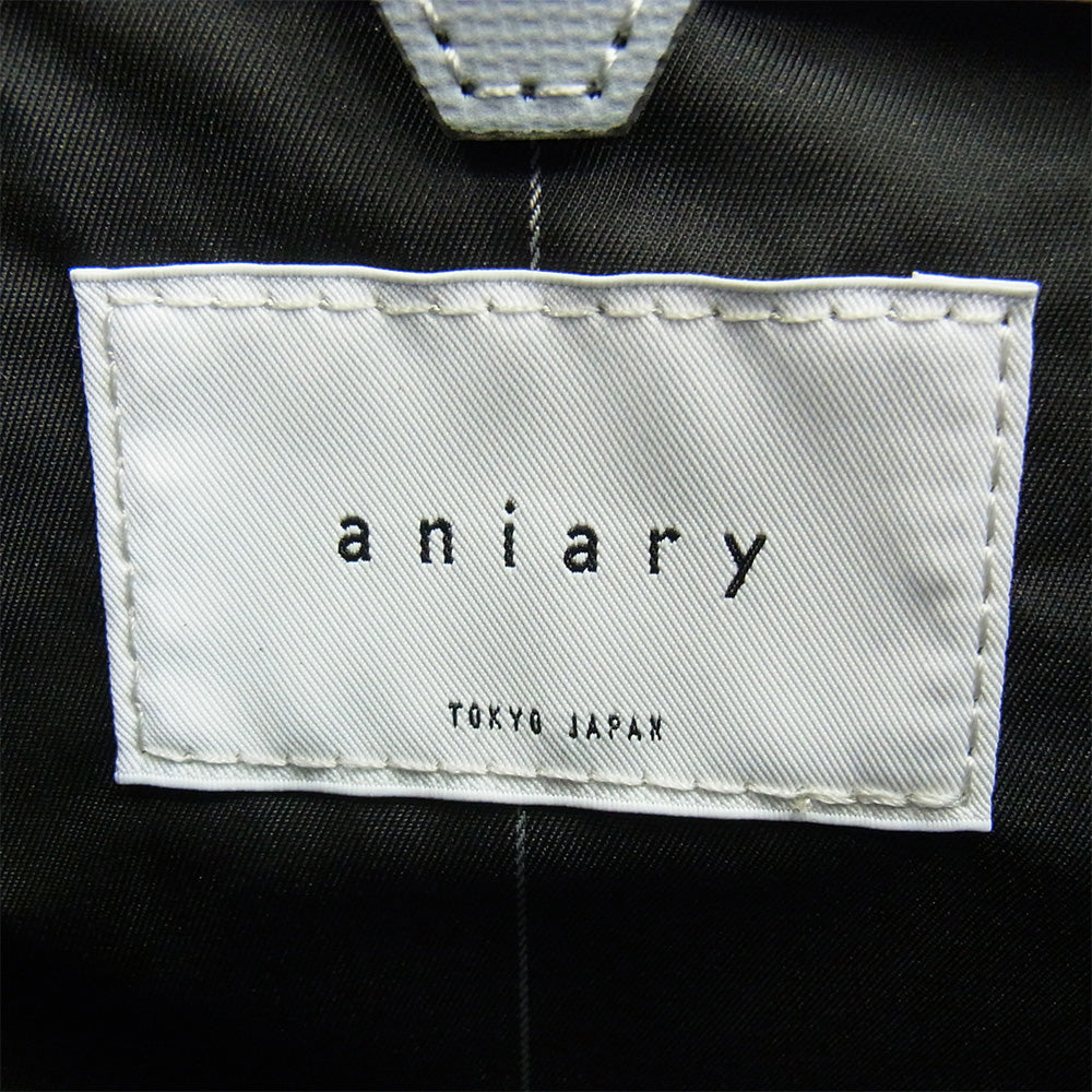 aniary アニアリ 34-02000 G-Film Leather 横トート レザー ビジネスバッグ light gray ライトブルー系【新古品】【未使用】【中古】