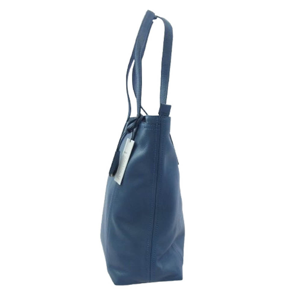 aniary アニアリ 07-02012 Shrink Leather シュリンクレザー ブリーフケース トートバッグ NAVY GRAY インディゴブルー系【新古品】【未使用】【中古】