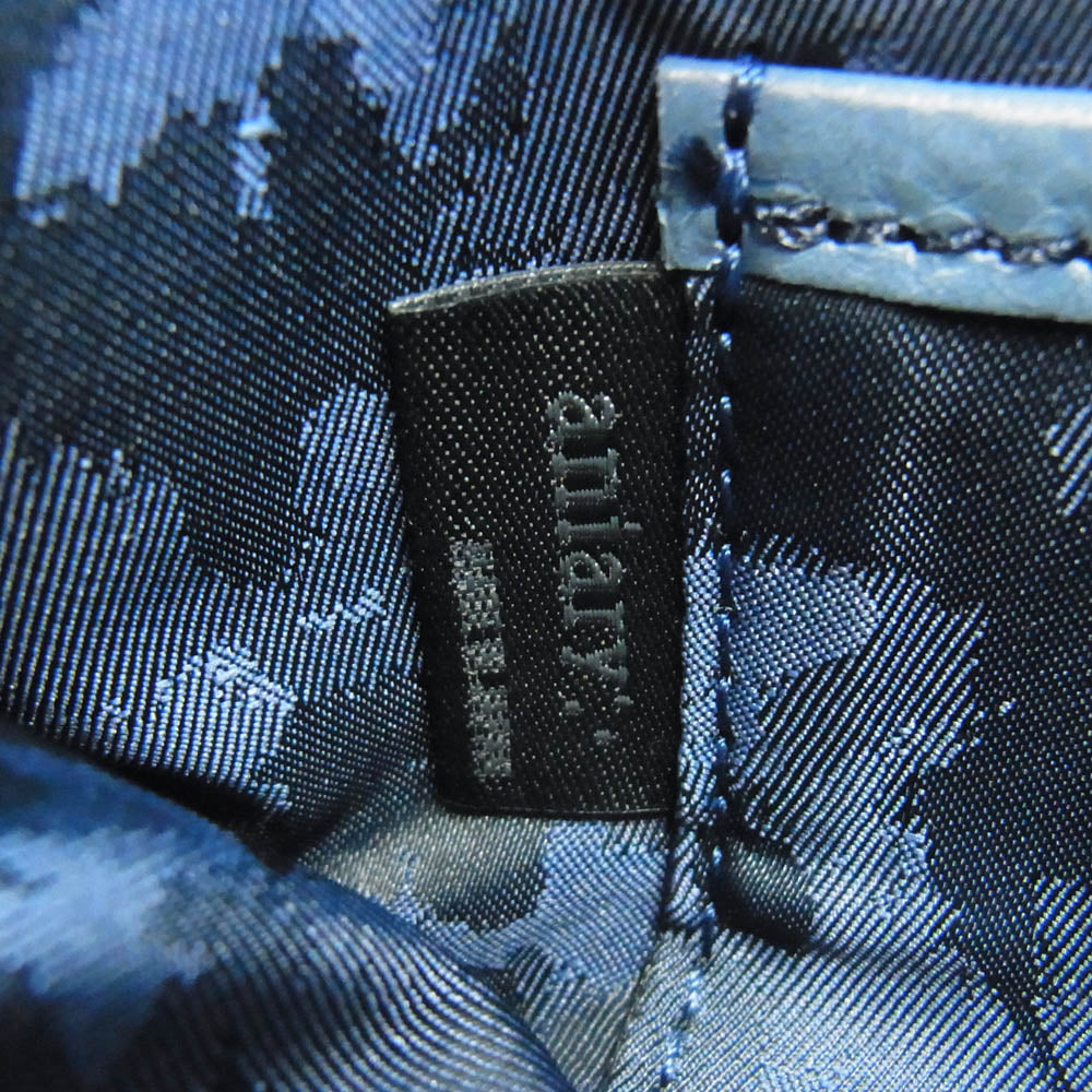 aniary アニアリ 07-02012 Shrink Leather シュリンクレザー ブリーフケース トートバッグ NAVY GRAY インディゴブルー系【新古品】【未使用】【中古】