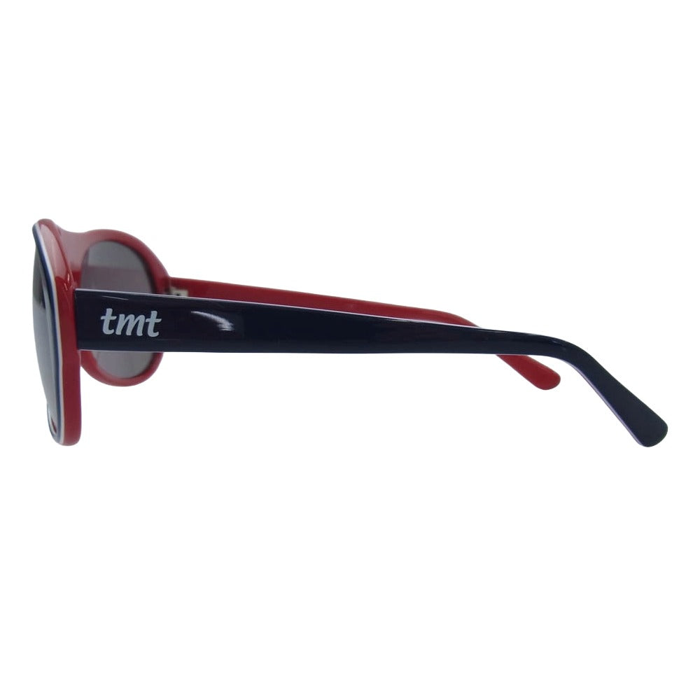 TMT ティーエムティー テンプルロゴ サングラス アイウェア ネイビー系 レッド系【中古】