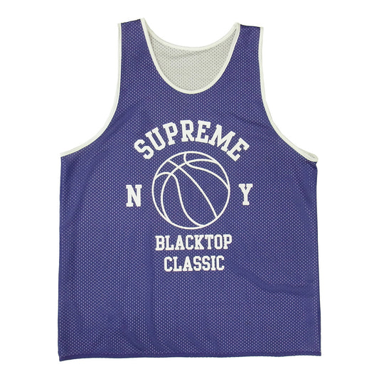 Supreme シュプリーム 00s Blacktop Classic Mesh Basketball Jersey ブラックトップ クラシック メッシュ リバーシブル バスケットボール ジャージ タンクトップ パープル系 M【中古】