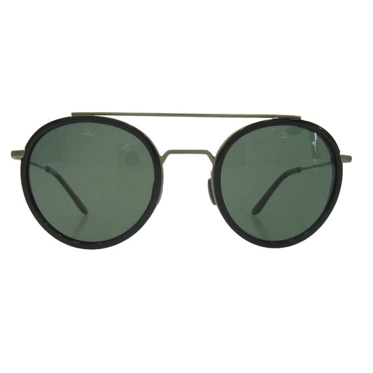 ヴァルネ VL1613 EDGE ラウンドフレーム　ダブルブリッジ　サングラス ブラック系【中古】