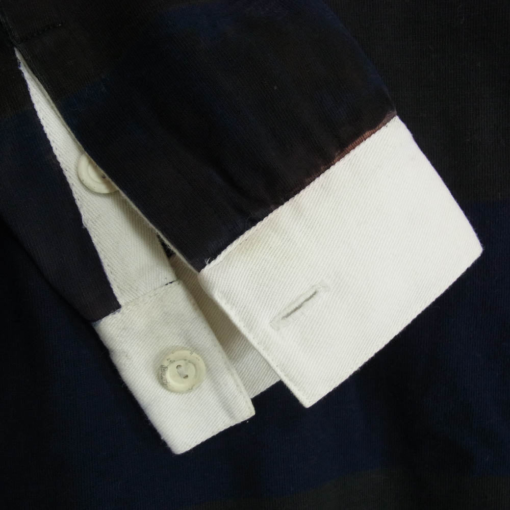 DIOR HOMME ディオールオム 05SS 5eh3054158 エディ期 ボーダー 長袖 ラガー シャツ ダークネイビー系 L【中古】