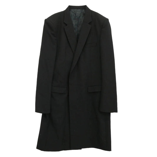 NUMBER(N)INE ナンバーナイン 比翼 ウール ロング ジャケット コート ブラック系 4【中古】