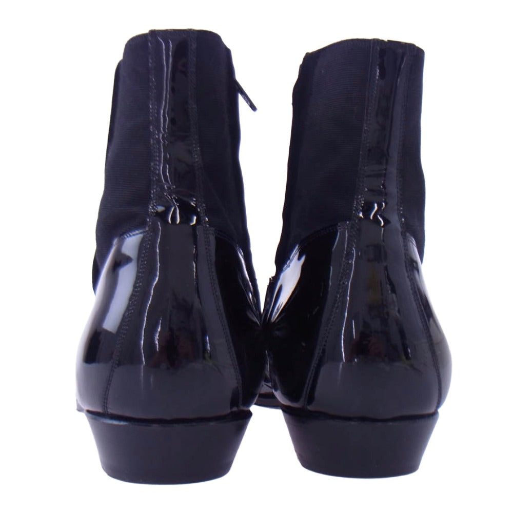 DIOR HOMME ディオールオム 06AW VVOC3833 エディ期 エナメル ボタンアップ レザー ブーツ ブラック系 43【中古】