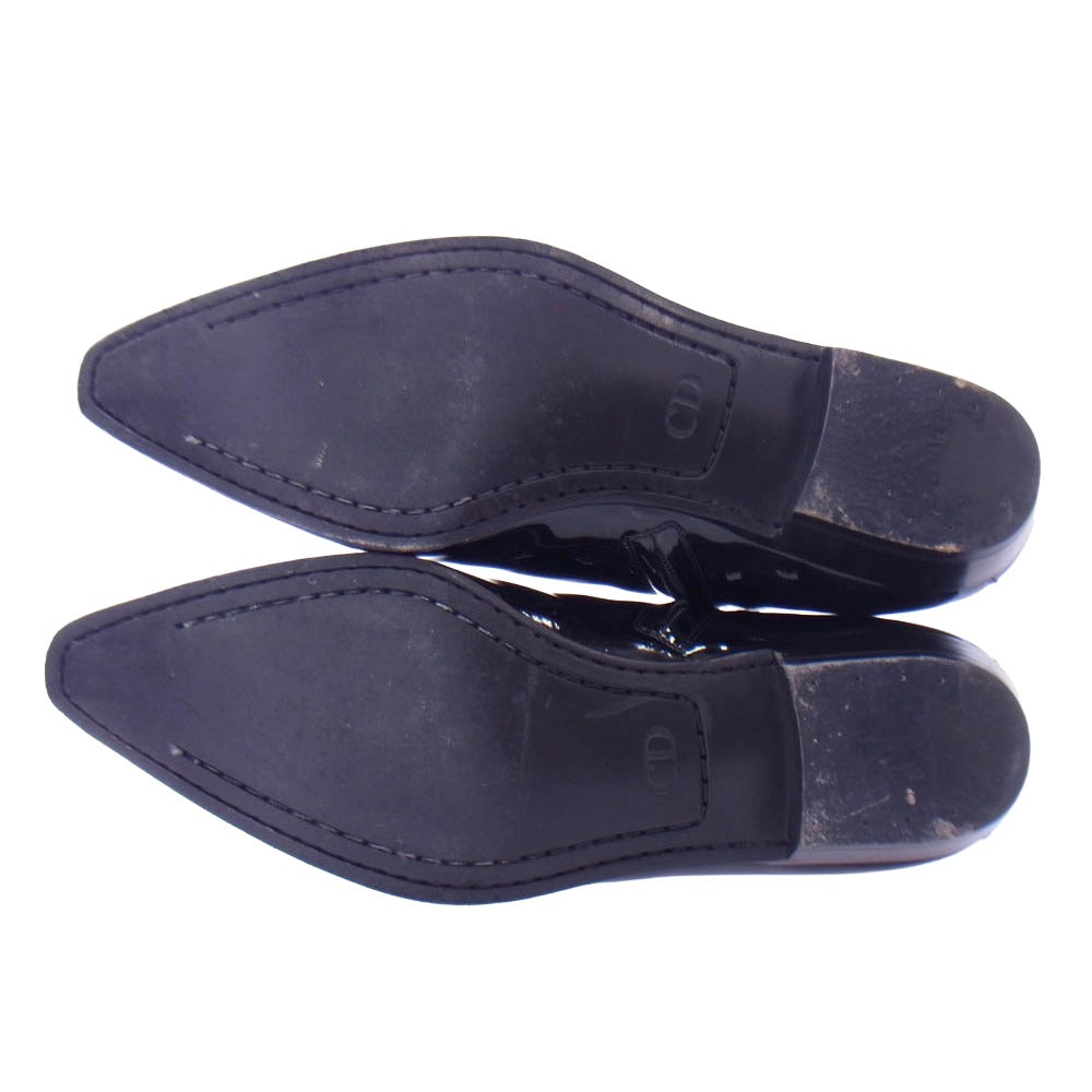 DIOR HOMME ディオールオム 06AW VVOC3833 エディ期 エナメル ボタンアップ レザー ブーツ ブラック系 43【中古】