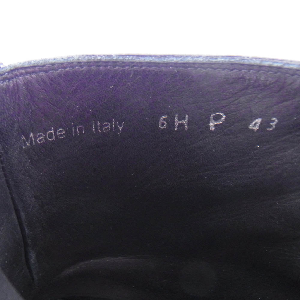 DIOR HOMME ディオールオム 06AW VVOC3833 エディ期 エナメル ボタンアップ レザー ブーツ ブラック系 43【中古】