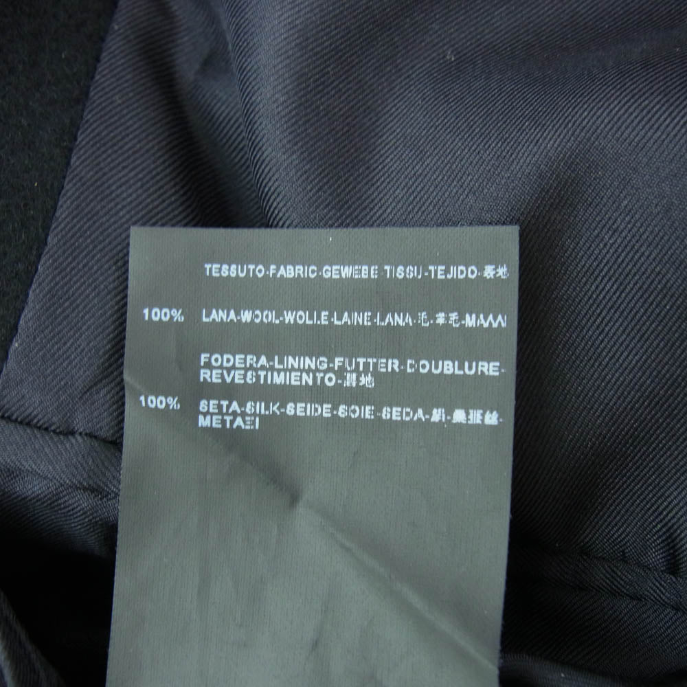 SAINT LAURENT サンローラン ダブルブレスト ベルト付き ウール チェスター コート ブラック系 52【極上美品】【中古】