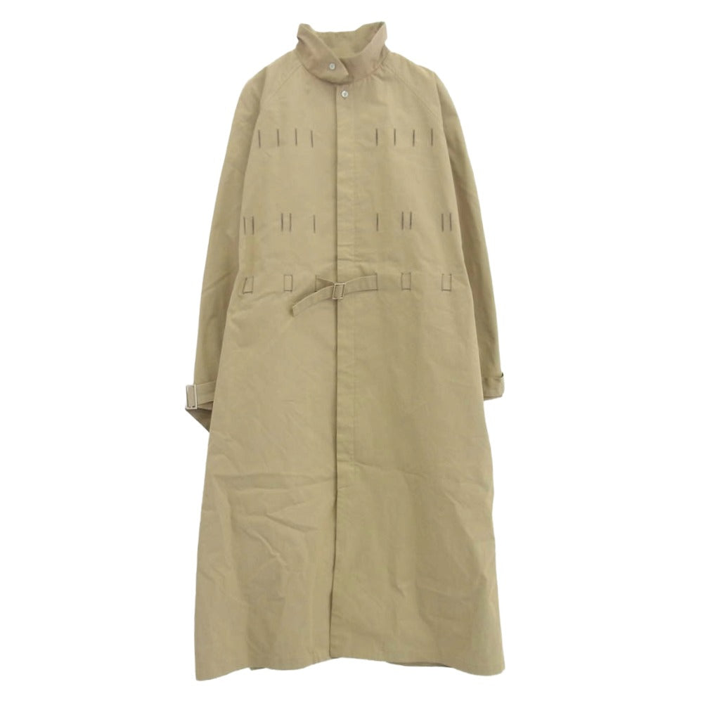 ツテ Hole Tuck stand collar coat ホールタック スタンドカラー コート ベージュ系 F【中古】