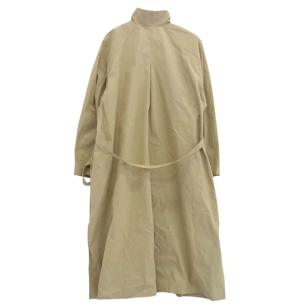 ツテ Hole Tuck stand collar coat ホールタック スタンドカラー コート ベージュ系 F【中古】