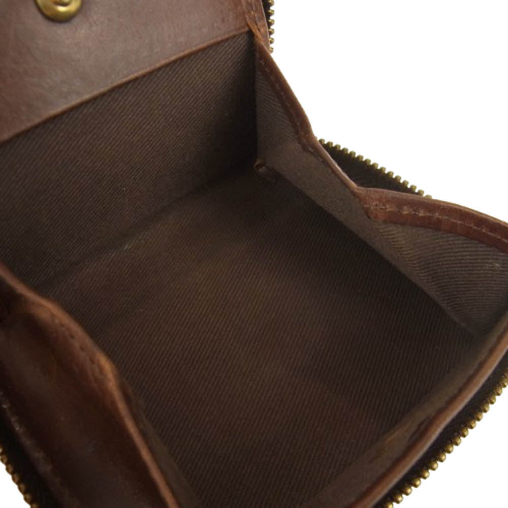 スロウ herbie mini wallet ハービー ミニ ウォレット ラウンド 財布 ブラウン系【中古】