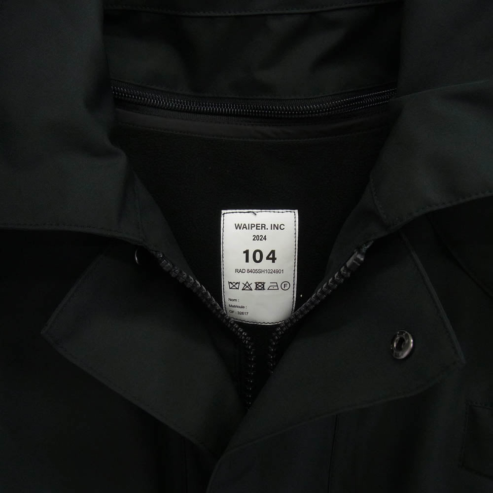 WAIPER ワイパー WP1074 フランス軍 MARINE ROYALE WATERPROOF マリンロワイヤル パーカー PERTEX UNLIMITED 2WAY フリースライナー付き ミリタリー ジャケット ブラック系 104【美品】【中古】