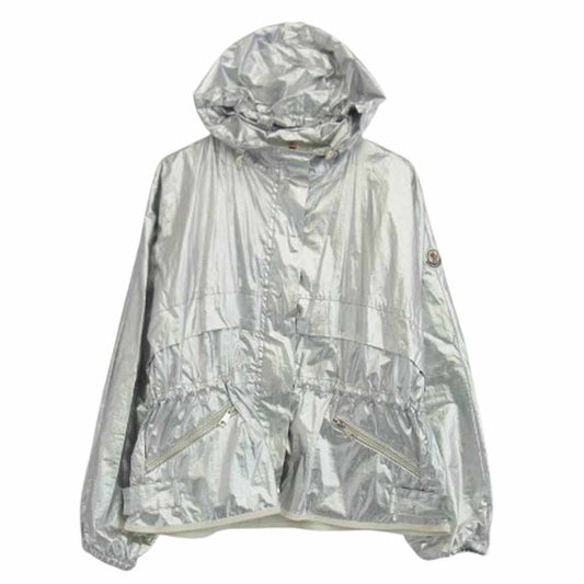 MONCLER モンクレール 18AW D10934510805 JAIS GIUBBOTTO ロゴワッペン メッシュライニング フーディー ナイロン ジャケット シルバー系【中古】