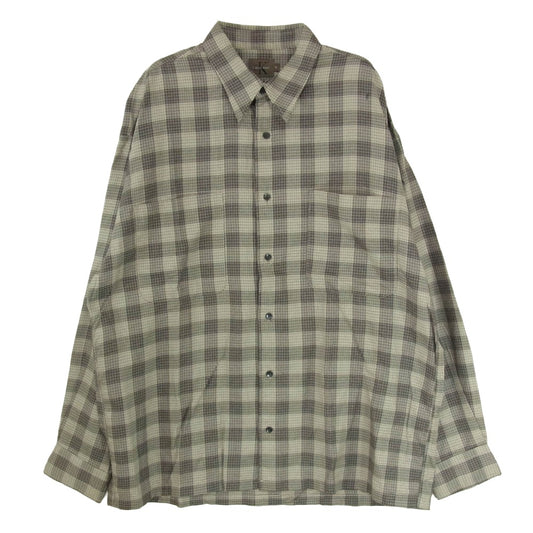 CALVIN KLEIN カルバンクライン レーヨン混 長袖 チェック シャツ グレー系 M【中古】