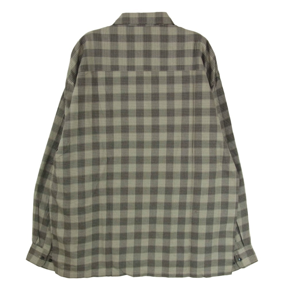 CALVIN KLEIN カルバンクライン レーヨン混 長袖 チェック シャツ グレー系 M【中古】