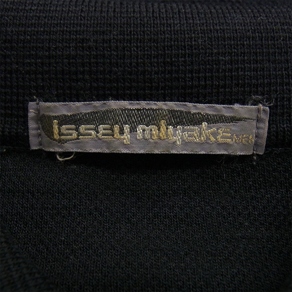 ISSEY MIYAKE イッセイミヤケ 長袖 ウール ニット ポロシャツ ブラック系 M【中古】