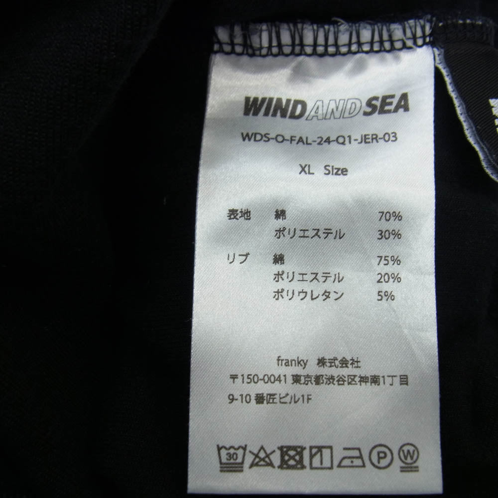 WIND AND SEA ウィンダンシー WDS-O-FAL-24-Q1-JER-03 TECH FLEECE JOGGER PANTS ロゴ刺繍 テック フリース ジョガー パンツ ブラック系 XL【中古】