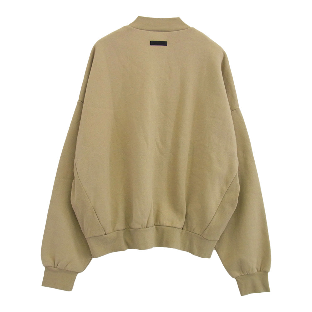 FEAR OF GOD フィアオブゴッド ESSENTIALS エッセンシャルズ ラバーロゴ モックネック 裏起毛 スウェット トレーナー XL ベージュ系 XL【中古】
