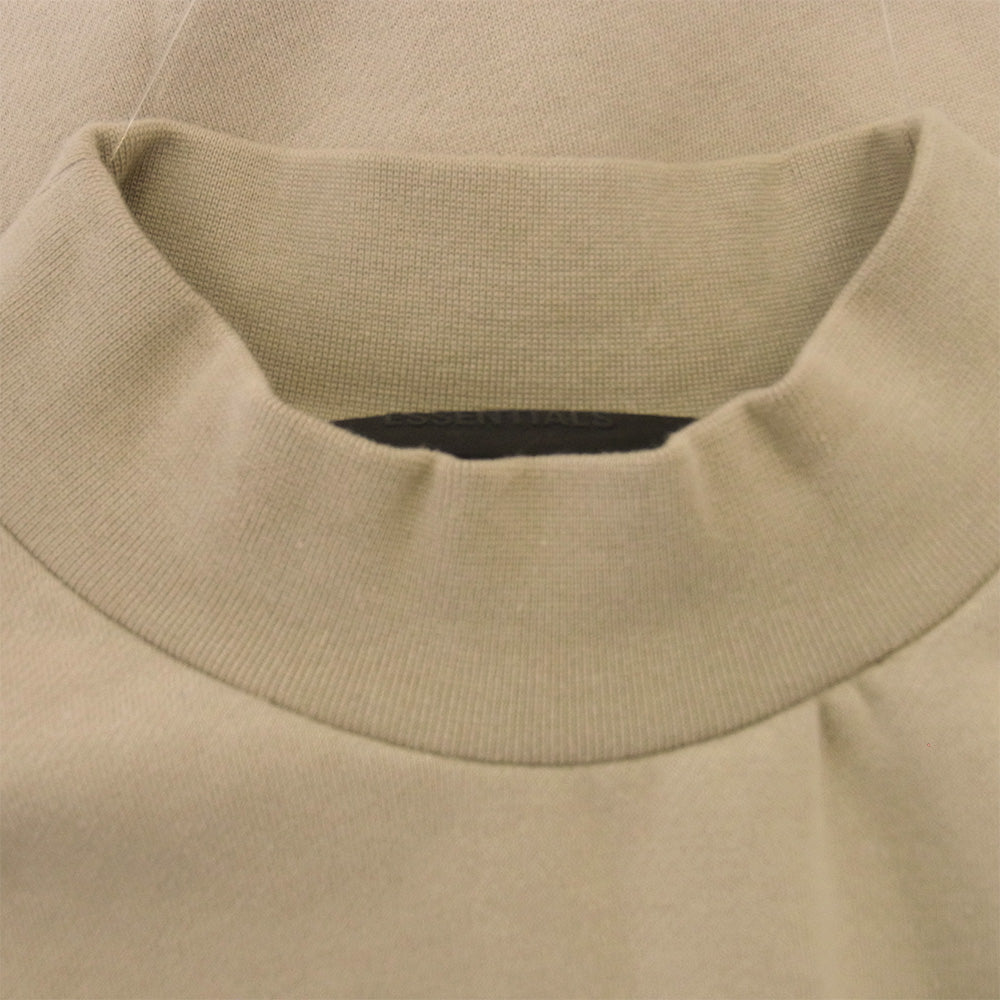 FEAR OF GOD フィアオブゴッド ESSENTIALS エッセンシャルズ ラバーロゴ モックネック 裏起毛 スウェット トレーナー XL ベージュ系 XL【中古】