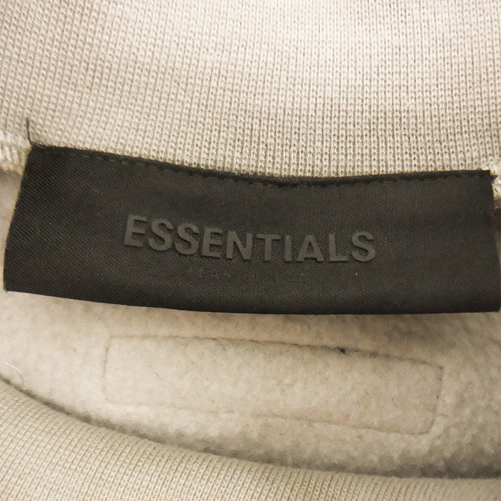 FEAR OF GOD フィアオブゴッド ESSENTIALS エッセンシャルズ ラバーロゴ モックネック 裏起毛 スウェット トレーナー XL ベージュ系 XL【中古】
