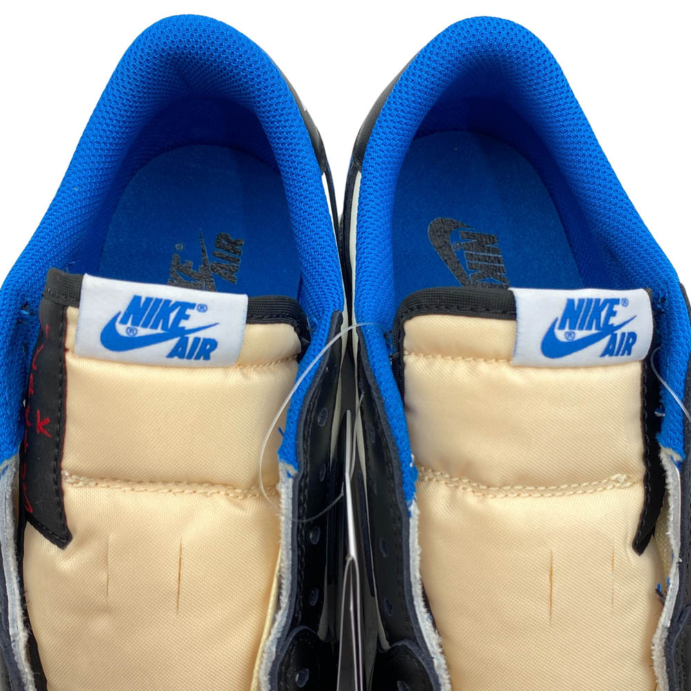 NIKE AIR JORDAN ナイキ ジョーダン DM7866-140 フェイクバスターズ鑑定済 × Travis Scott トラヴィススコット × Fragment フラグメント Air Jordan 1 Low OG SP Military Blue AJ1 エアジョーダン ロー スニーカー ブラック系 ブルー系 26.5cm【新古品】【未使用】【中古】