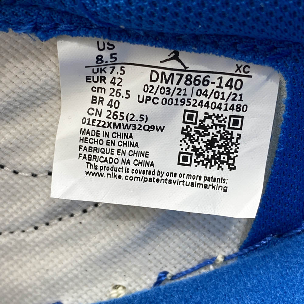 NIKE AIR JORDAN ナイキ ジョーダン DM7866-140 フェイクバスターズ鑑定済 × Travis Scott トラヴィススコット × Fragment フラグメント Air Jordan 1 Low OG SP Military Blue AJ1 エアジョーダン ロー スニーカー ブラック系 ブルー系 26.5cm【新古品】【未使用】【中古】
