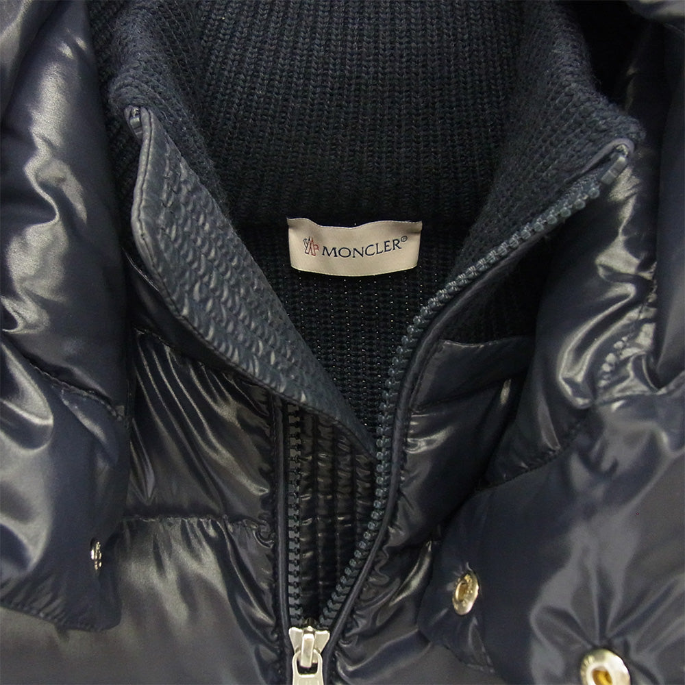 MONCLER モンクレール 19AW E20919416200 MAGLIONE TRICOT CARDIGAN ニット切替 ダウン ジャケット ダークネイビー系 M【中古】