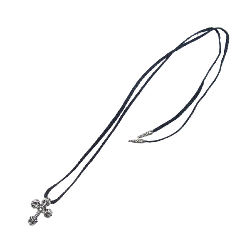 CHROME HEARTS クロムハーツ（原本無） FILIG CROSS-XSM LB フィリグリークロス XS レザーブレイド ネックレス【中古】