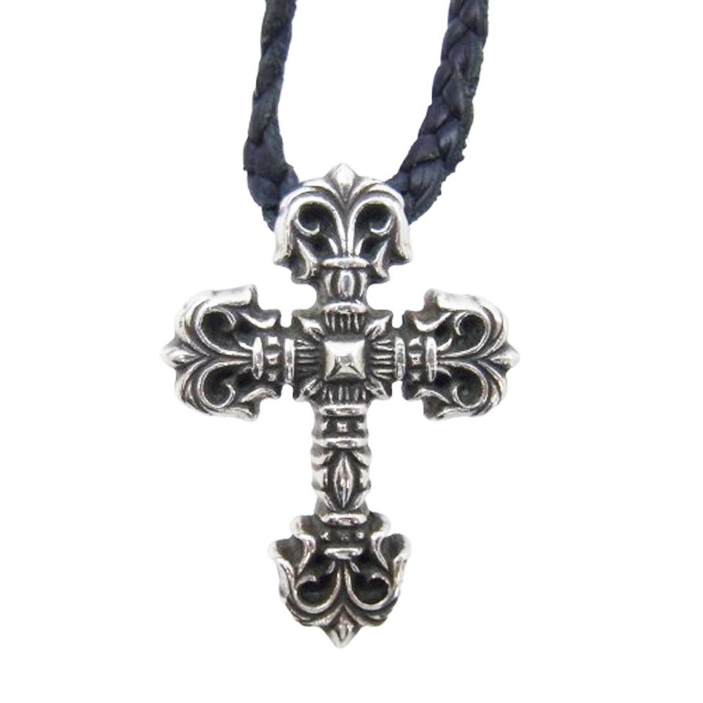 CHROME HEARTS クロムハーツ（原本無） FILIG CROSS-XSM LB フィリグリークロス XS レザーブレイド ネックレス【中古】