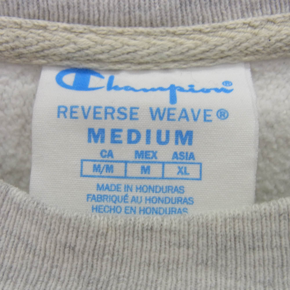 Champion チャンピオン GF70-K74 青単色タグ復刻 REVERSE WEAVE CREW OATMEAL HEATHER クルーネック オートミール ヘザー スウェット トレーナー グレー系 M【中古】