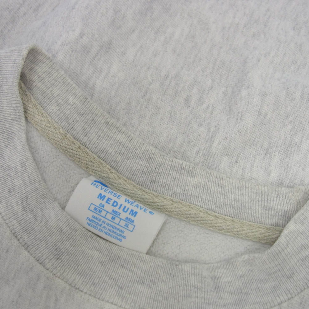 Champion チャンピオン GF70-K74 青単色タグ復刻 REVERSE WEAVE CREW OATMEAL HEATHER クルーネック オートミール ヘザー スウェット トレーナー グレー系 M【中古】