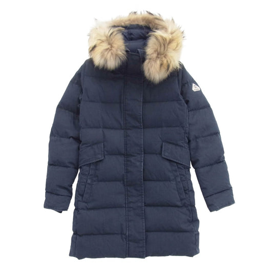 Pyrenex ピレネックス HWI002 HR-L-2 グルノーブル ファー ダウン ジャケット コート ネイビー系 36【中古】