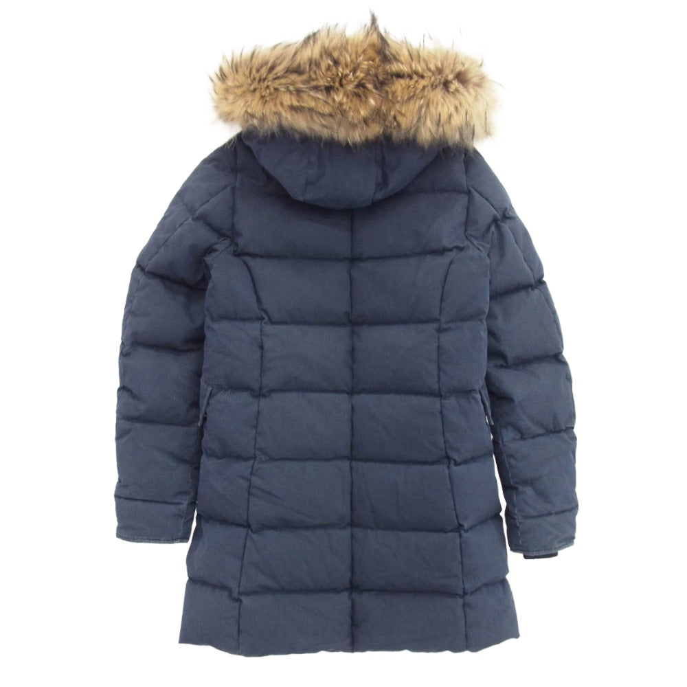 Pyrenex ピレネックス HWI002 HR-L-2 グルノーブル ファー ダウン ジャケット コート ネイビー系 36【中古】