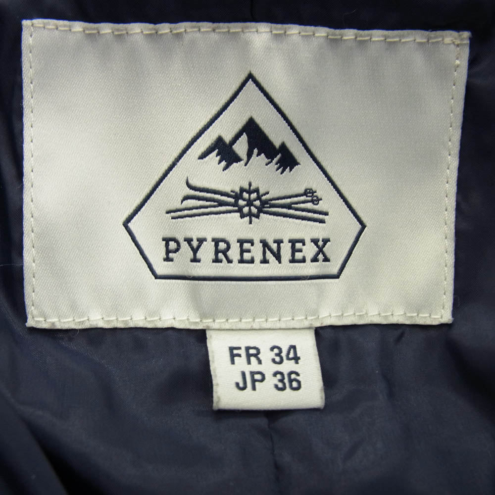 Pyrenex ピレネックス HWI002 HR-L-2 グルノーブル ファー ダウン ジャケット コート ネイビー系 36【中古】