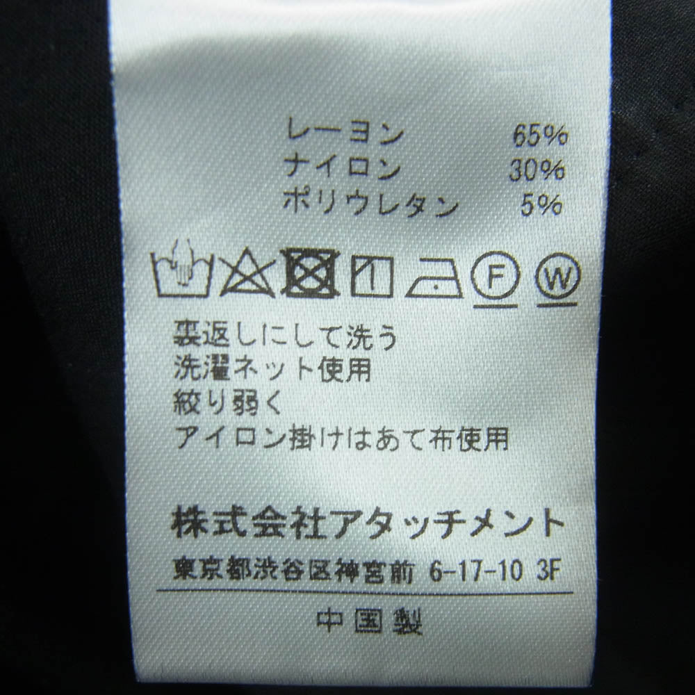 ATTACHMENT アタッチメント AP12-246 COMPRESSED PONTE JERSEY コンプレッスド ポンチ ジャージー イージー パンツ ブラック系 2【中古】