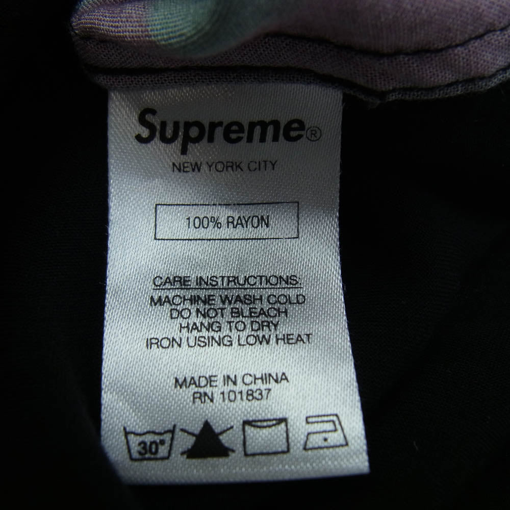 Supreme シュプリーム 19SS Jean Paul Gaultier Flower Power Rayon Shirt ジャンポールゴルチエ フラワーパワー レーヨン 半袖 オープンカラーシャツ ブラック系 グリーン系 S【中古】