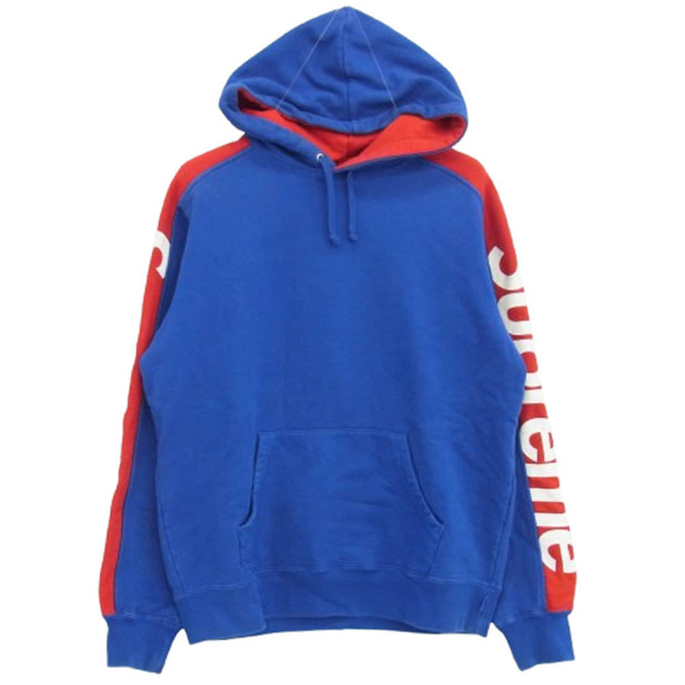 Supreme シュプリーム 18SS Sideline Hooded Sweatshirt サイドライン フーデッドスウェットシャツ プルオーバー パーカー ブルー系 S【中古】