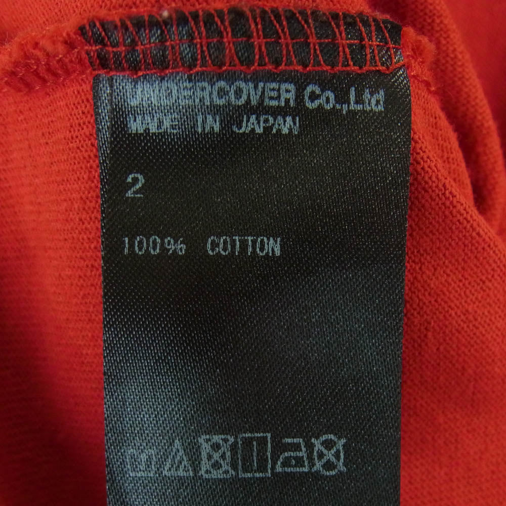 UNDERCOVER アンダーカバー TEE SKULL STAY BAD ASS 半袖 Tシャツ コットン 日本製 レッド系 2【中古】