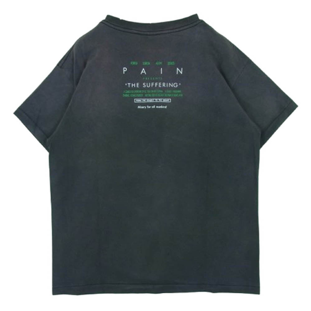 SAINT MICHAEL セントマイケル SM-S23-0000-005 SS TEE PAIN BLACK ヴィンテージ加工 半袖 Tシャツ グレー系 S【中古】