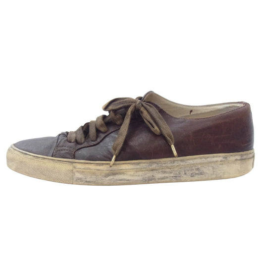 Y's Yohji Yamamoto ワイズ ヨウジヤマモト レザー ローカット スニーカー ブラウン系 42【中古】