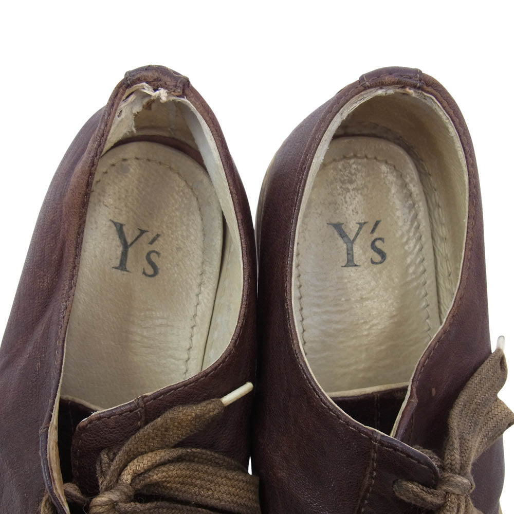 Y's Yohji Yamamoto ワイズ ヨウジヤマモト レザー ローカット スニーカー ブラウン系 42【中古】