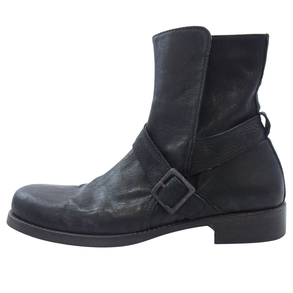 Y's Yohji Yamamoto ワイズ ヨウジヤマモト イタリア製 レザー ストラップ ブーツ ブラック系 41【中古】