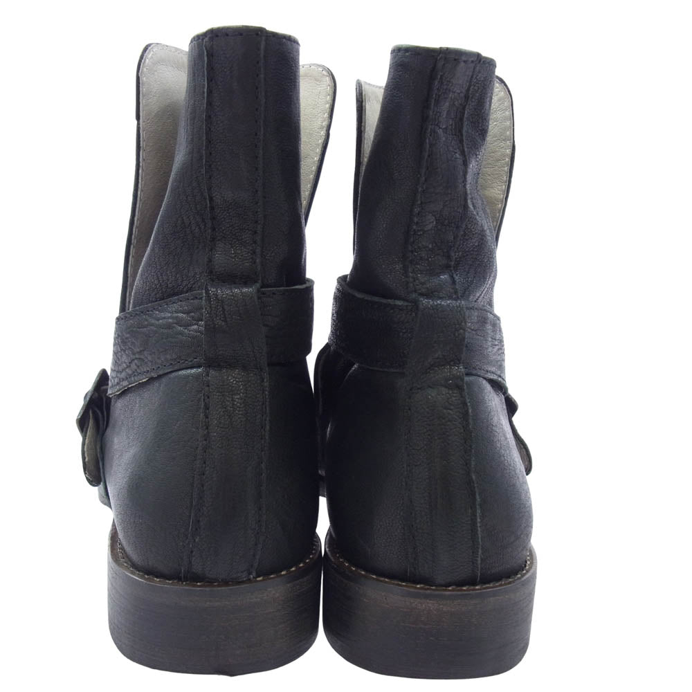 Y's Yohji Yamamoto ワイズ ヨウジヤマモト イタリア製 レザー ストラップ ブーツ ブラック系 41【中古】