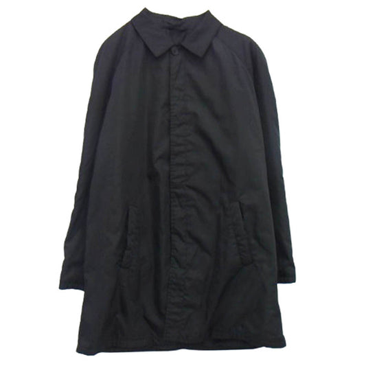 PRADA プラダ ウールライニング ナイロン ステンカラー コート ブラック系 XL【中古】