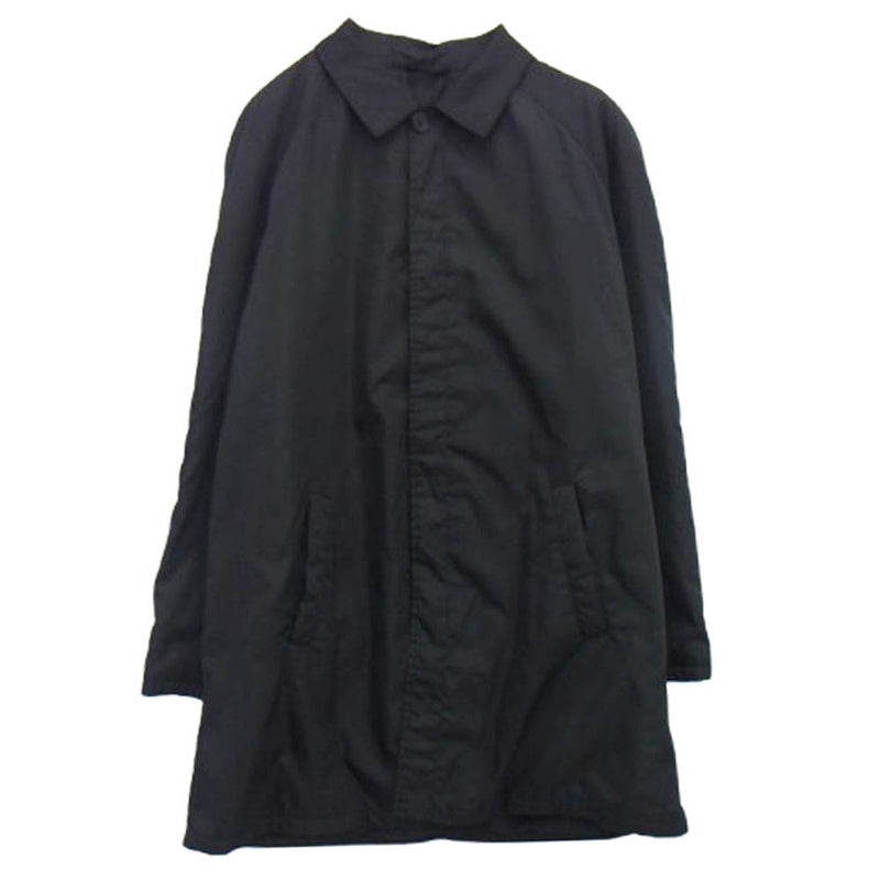 PRADA プラダ ウールライニング ナイロン ステンカラー コート ブラック系 XL【中古】